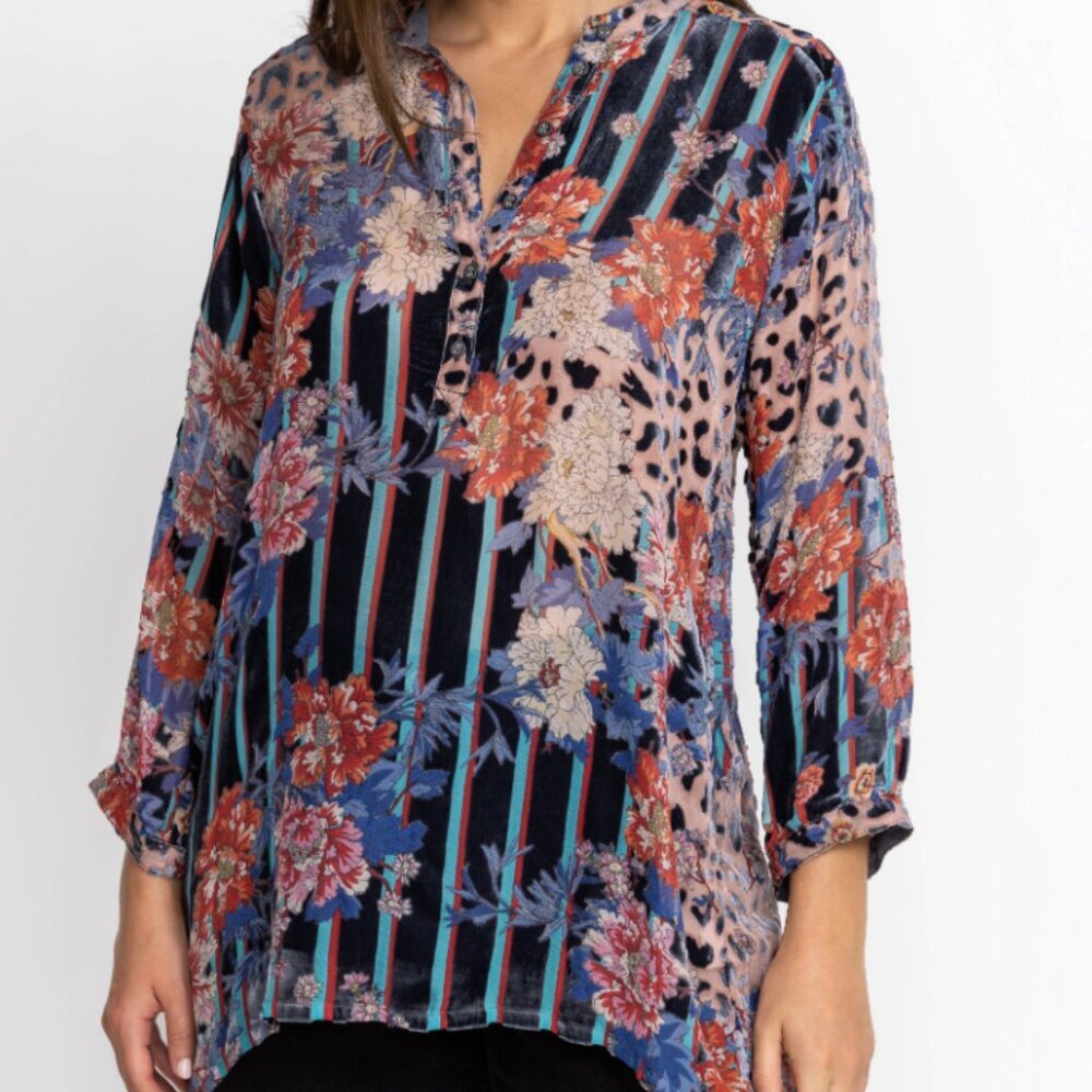 Johnny Was Ontari Burnout Tunic Blouse Top $295